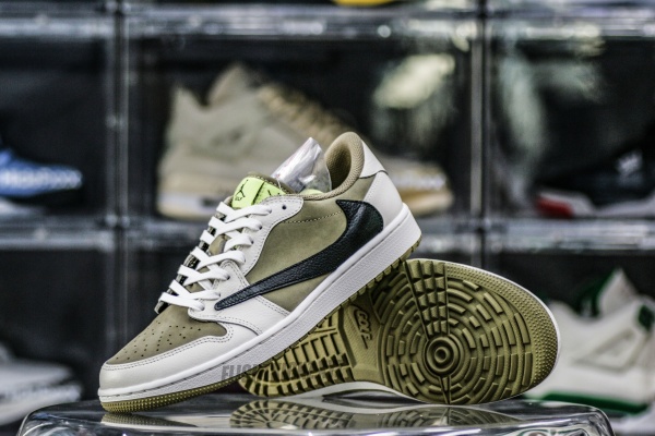 Travis Scott x Air Jordan 1 Low Golf Neutral Olive GS（A1）