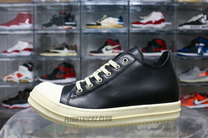 R!ck Owens Concordians Low Sneaks Full Grain Cow Leather Black Milk
