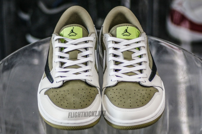 Travis Scott x Air Jordan 1 Low Golf Neutral Olive GS（A1）