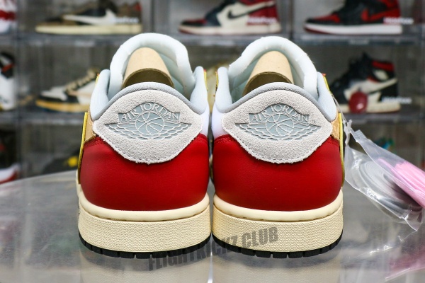 Off-White x Travis Scott x Union LA x Air Jordan 1 Low Black Whirt  Red