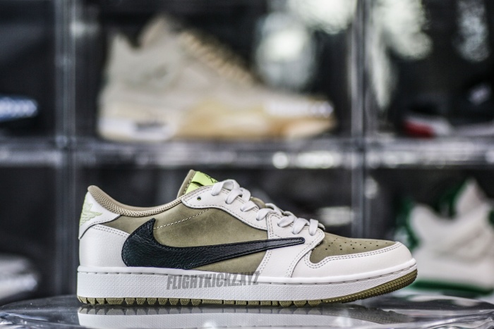Travis Scott x Air Jordan 1 Low Golf Neutral Olive GS（A1）