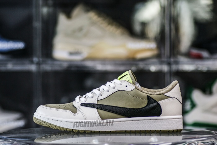 Travis Scott x Air Jordan 1 Low Golf Neutral Olive GS（A1）