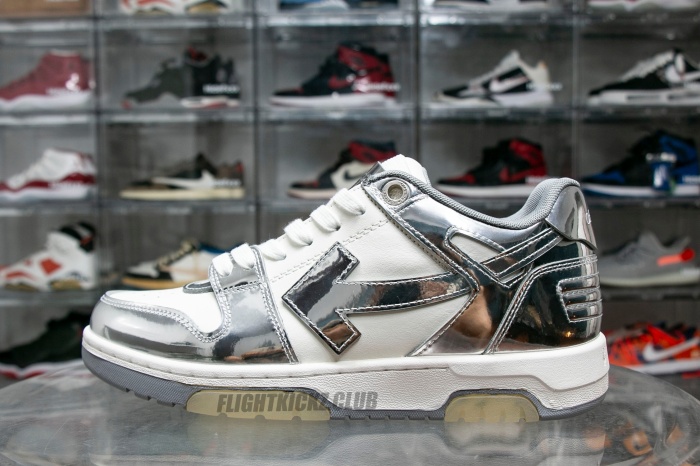 Off-White Out Of Office Low-Top Patent sneaker 'Silver White'