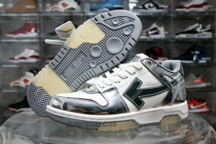Off-White Out Of Office Low-Top Patent sneaker 'Silver White'