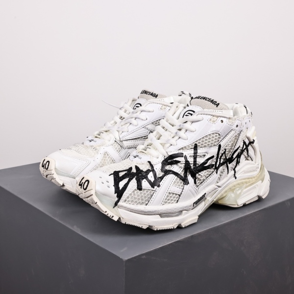 Balenciag* Runner Sneaker 'Graffiti - White Black'