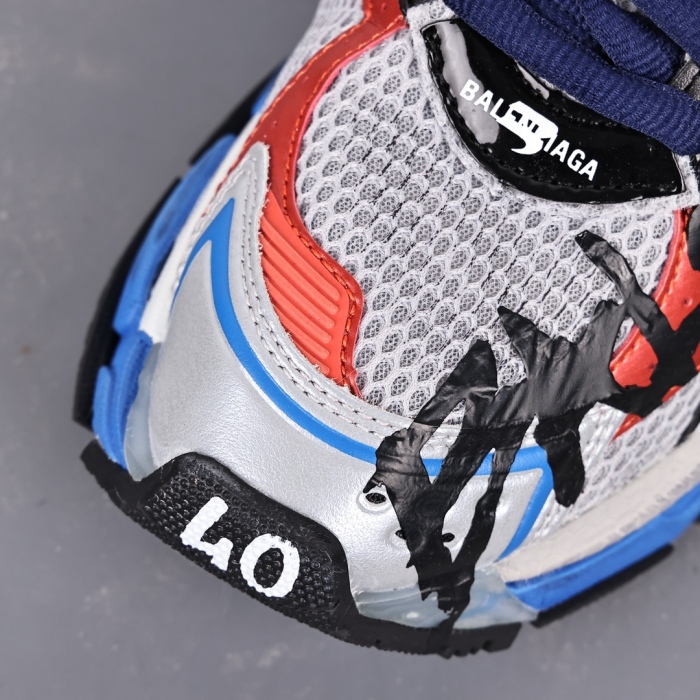 Balenciag* Runner Sneaker Graffiti Grey Blue Red Black