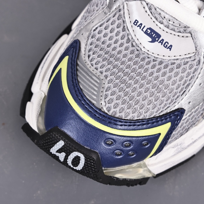 Balenciag* Runner Sneaker White Blue Yellow Grey Black