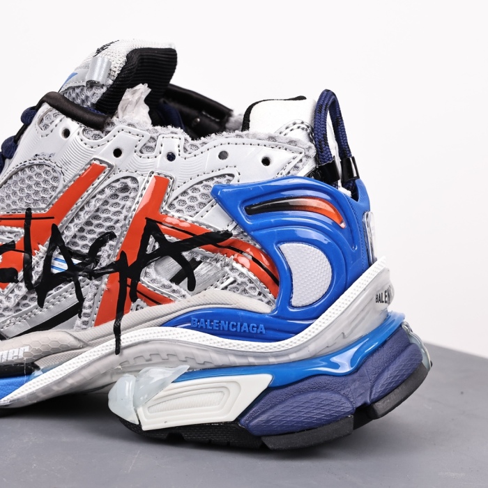 Balenciag* Runner Sneaker Graffiti Grey Blue Red Black