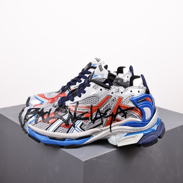 Balenciag* Runner Sneaker Graffiti Grey Blue Red Black