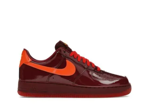 Nike Air Force 1 Low Patent Leather Dark Team Red Safety Orange