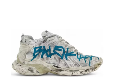 Balenciag* Runner Graffiti White Blue