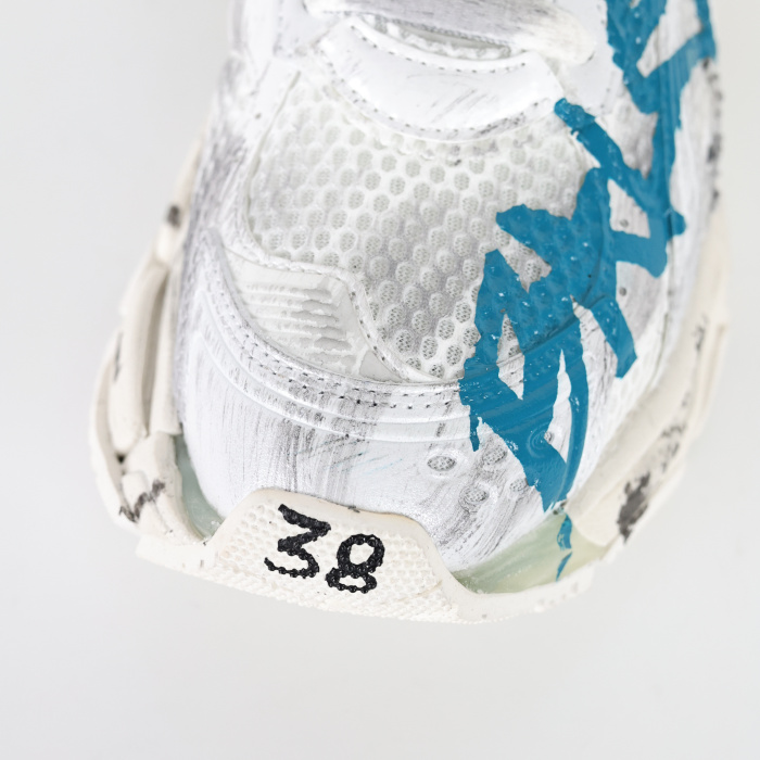 Balenciag* Runner Graffiti White Blue