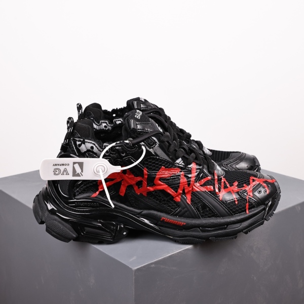 Balenciag* Runner Sneaker 'Graffiti - Black Red' 2023
