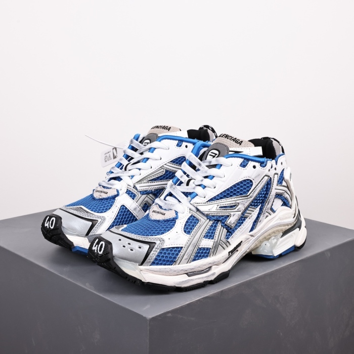 Balenciag* Runner Sneaker White/Blue