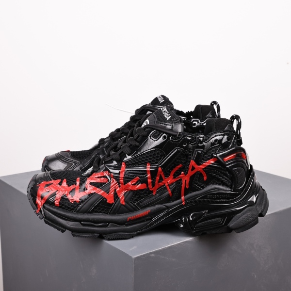Balenciag* Runner Sneaker 'Graffiti - Black Red' 2023