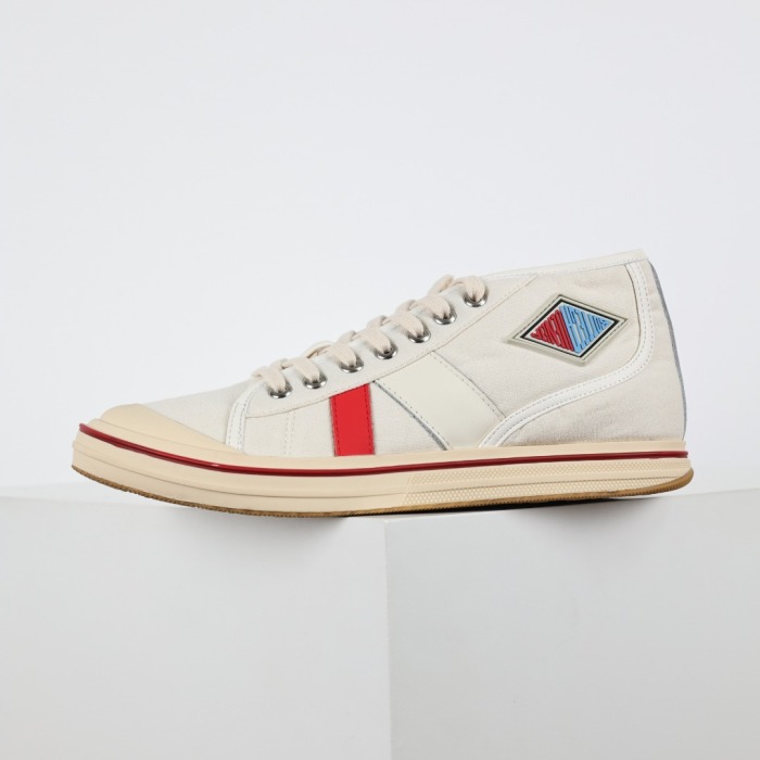 Botteg@ Venet@ Elliott White and Red Sporty Sneaker High
