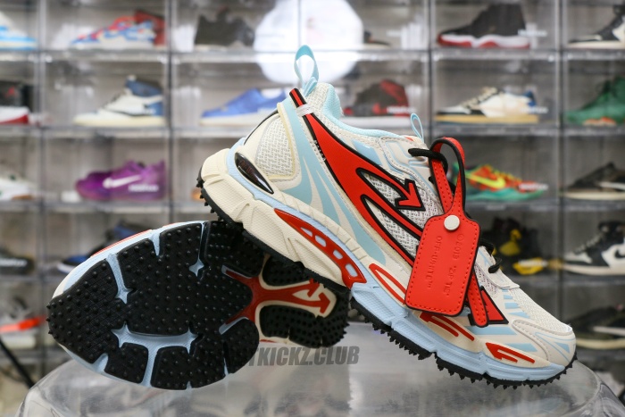 Off-White White & Blue 'Be Right Back' Mesh Sneakers