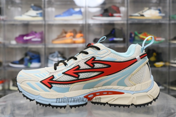 Off-White White & Blue 'Be Right Back' Mesh Sneakers