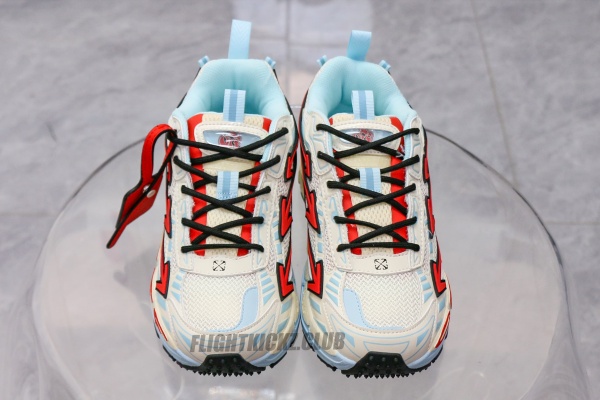 Off-White White & Blue 'Be Right Back' Mesh Sneakers