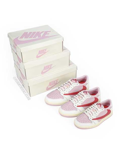 Travis Scott x Air Jordan 1 Low OG Shy Pink Pack Tropical Pink 2026 GS ( A1)