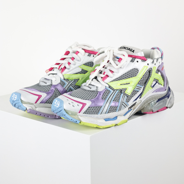 Balenciag* Runner Sneaker 'Grey Light Purple Neon Yellow'