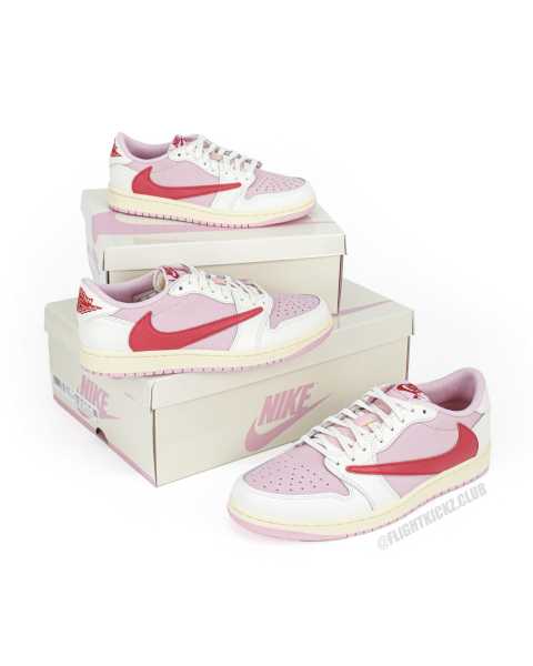 Travis Scott x Air Jordan 1 Low OG Shy Pink Pack Tropical Pink 2026 GS ( A1)