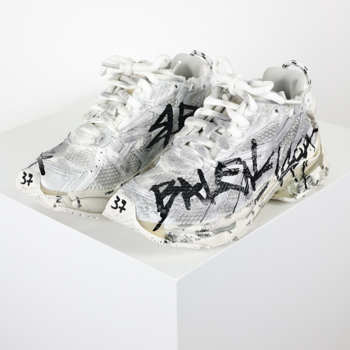 Balenciag* Runner Sneaker 'Graffiti - White Black'