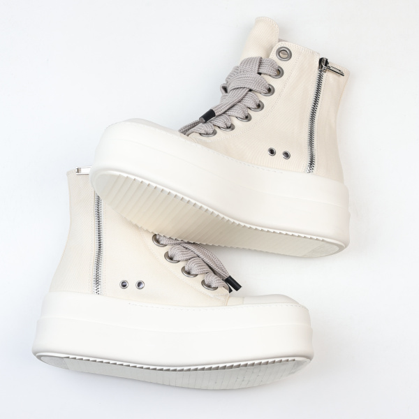 R!ck Owens Porterville Jumbo Laced Sneaker 'Milk'