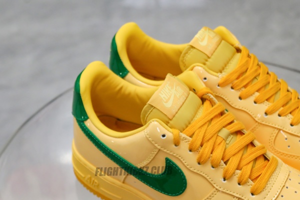 Nike Air Force 1 Low  Patent Leather Topaz Gold Pine