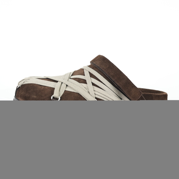 R!ck Owens Concordians Megalace Suede Leather Mule Granola