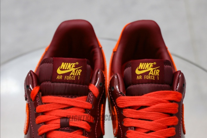 Nike Air Force 1 Low  Patent Leather Dark Team Red Safety Orange