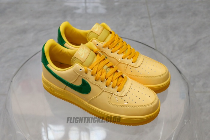 Nike Air Force 1 Low  Patent Leather Topaz Gold Pine