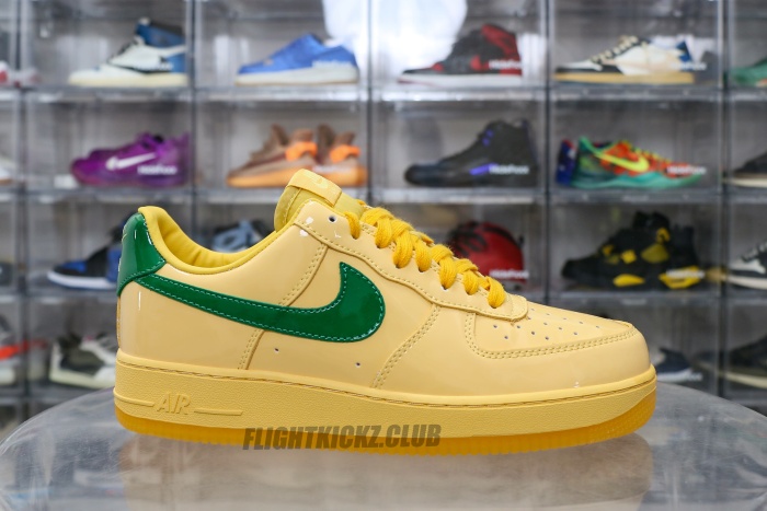 Nike Air Force 1 Low  Patent Leather Topaz Gold Pine