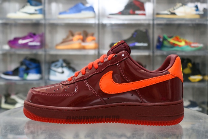 Nike Air Force 1 Low  Patent Leather Dark Team Red Safety Orange