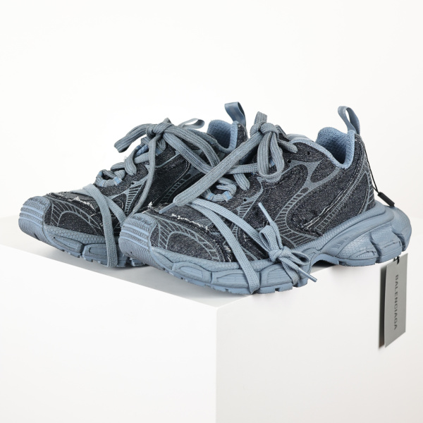 Balenciaga 3XL Distressed lace-up Sneakers Blue