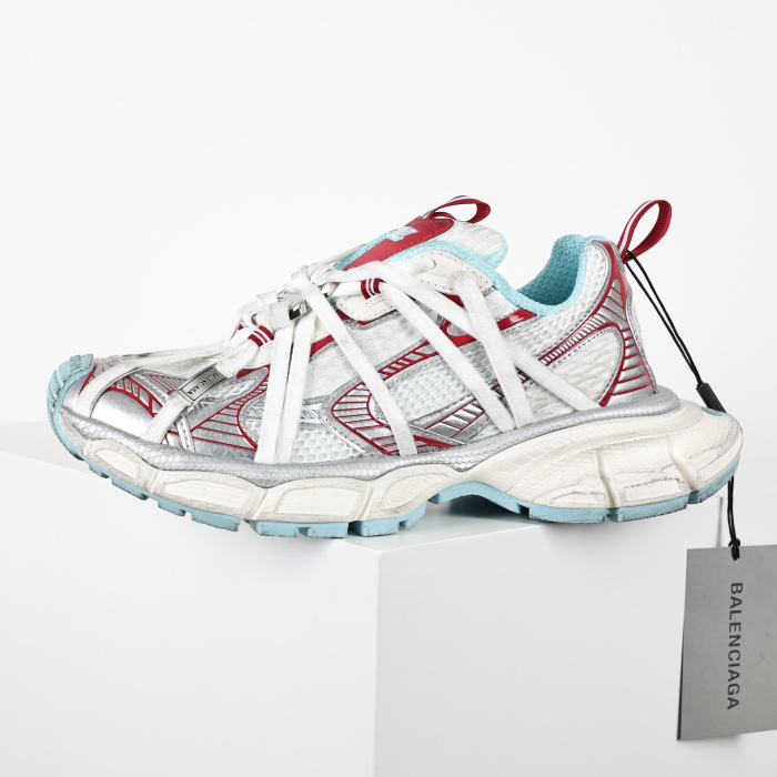 BALENCIAGA Men's 3xl Extreme Laces B Sneaker in White/red