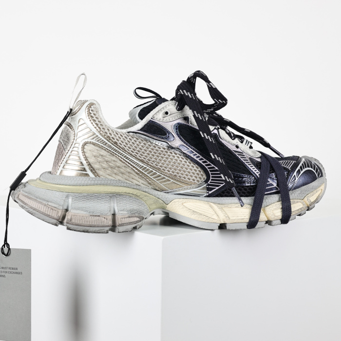 Balenciaga 3XL Split Logo sneakers in a white, red, and navy colorway