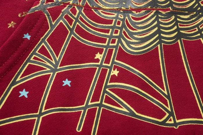 Sp5der Logo Hoodie Maroon