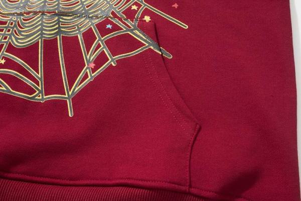 Sp5der Logo Hoodie Maroon