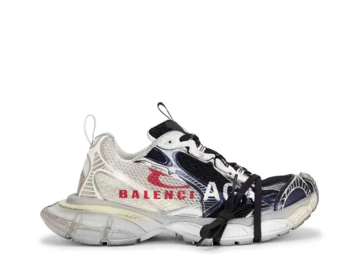Balenciaga 3XL Split Logo sneakers in a white, red, and navy colorway