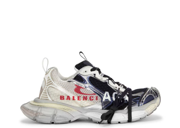 Balenciaga 3XL Split Logo sneakers in a white, red, and navy colorway