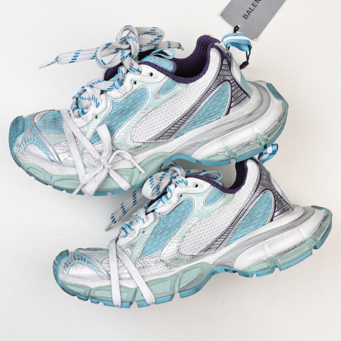 Balenciaga Blue 3XL Sneakers in Mesh & PU