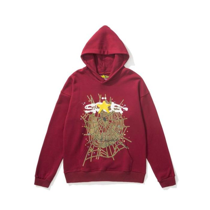 Sp5der Logo Hoodie Maroon