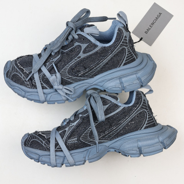 Balenciaga 3XL Distressed lace-up Sneakers Blue