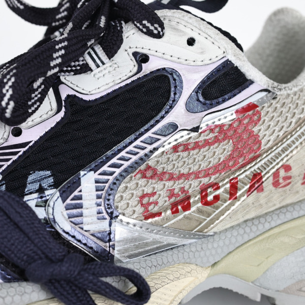 Balenciaga 3XL Split Logo sneakers in a white, red, and navy colorway
