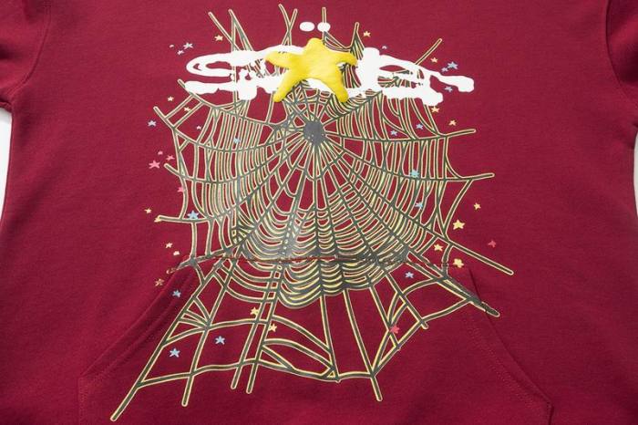 Sp5der Logo Hoodie Maroon