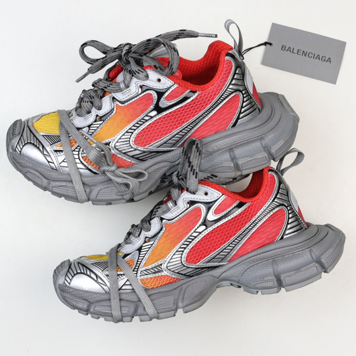 Balenciaga 3Xl Sneakers in Red, Orange, Grey, & Black