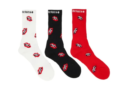 Chrome Hearts Chomper Lips Socks