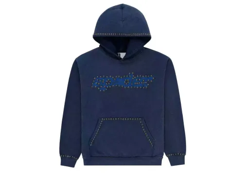 Sp5der Logo V3 Hoodie Navy