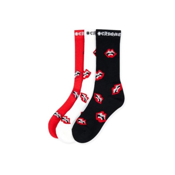 Chrome Hearts Chomper Lips Socks